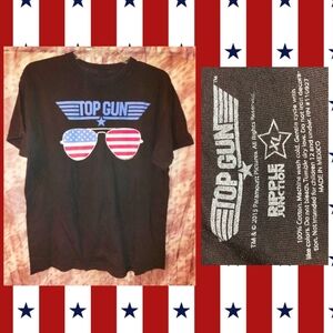 Ripple Junction Black/Multi Top Gun Patriotic Aviator Sunglasses Knit T-shirt XL